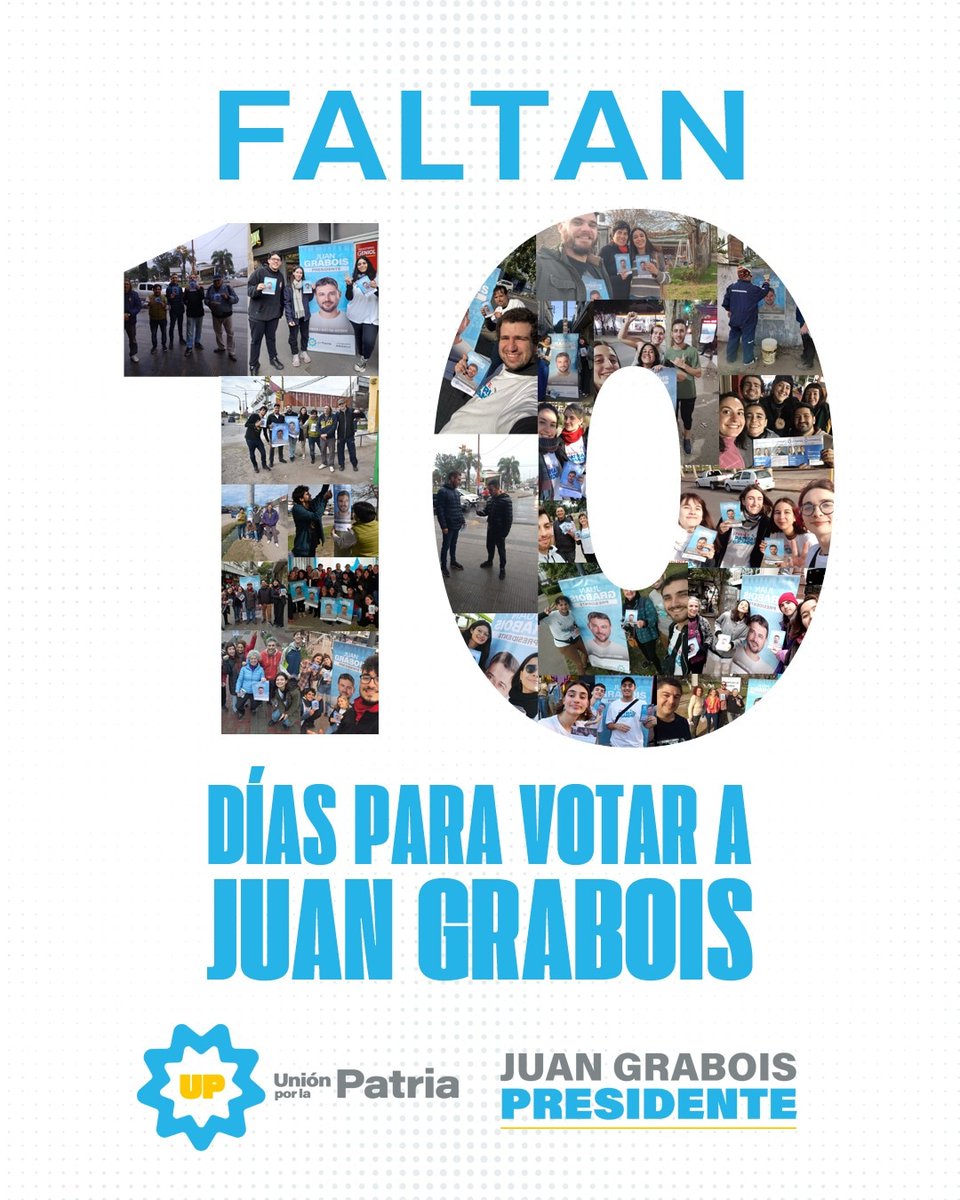 10 DÍAS
PARA VOTAR A
JUAN GRABOIS
🇦🇷✌️

<a href="/JuanGrabois/">Juan Grabois</a> @porlapatria_jg