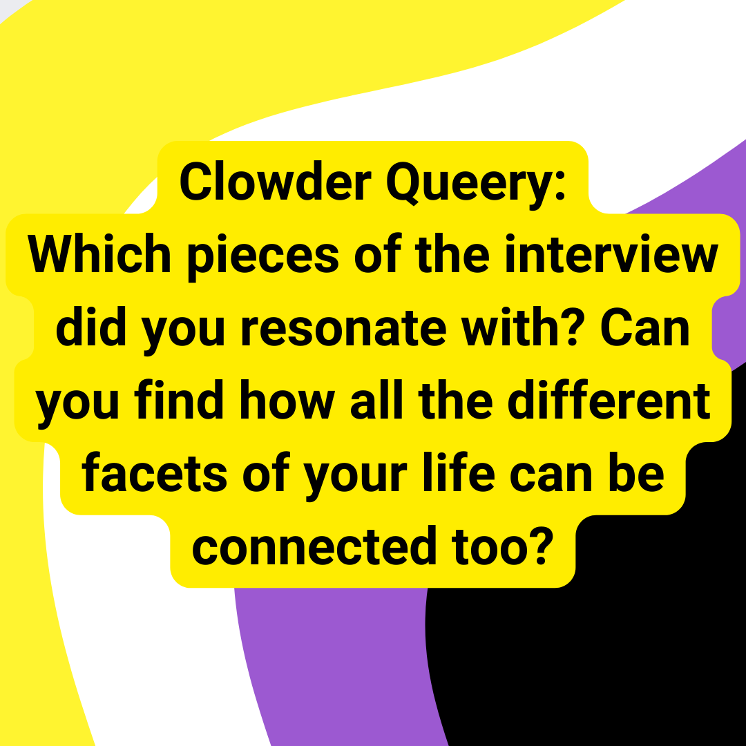 Did y'all enjoy our interview with Reanna/Prince Zaddy on Monday? Here's the Clowder Queery to go along with that episode. Discuss in the comments!

If you missed the livestream, keep a watch on Youtube or your favorite podcast platform!

#transpodcast #2slgbtqia #queer #gender