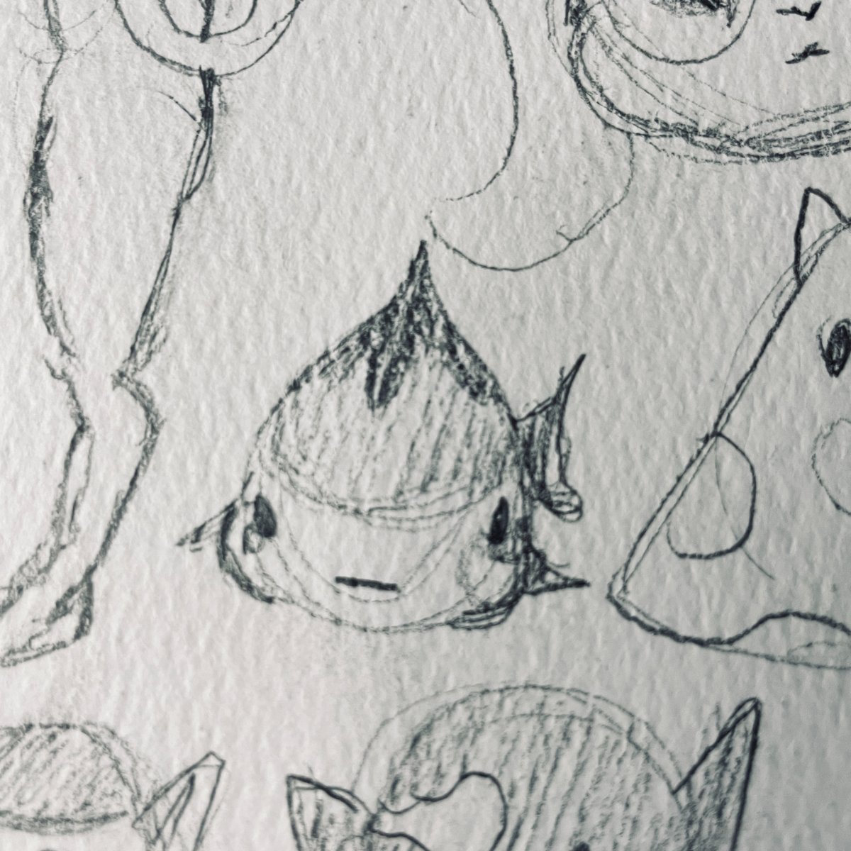 Xelestialink's tweet photo. Let's be honest the lil fish with a star on its forehead is the cutest one let me know which on you guys like. #XiaInks #Xiasketchbookjourney #Sketchbook16 #nearingtheend #closeups #drawing #artistworking #artist #smallartist https://t.co/8tYzd9TxyT