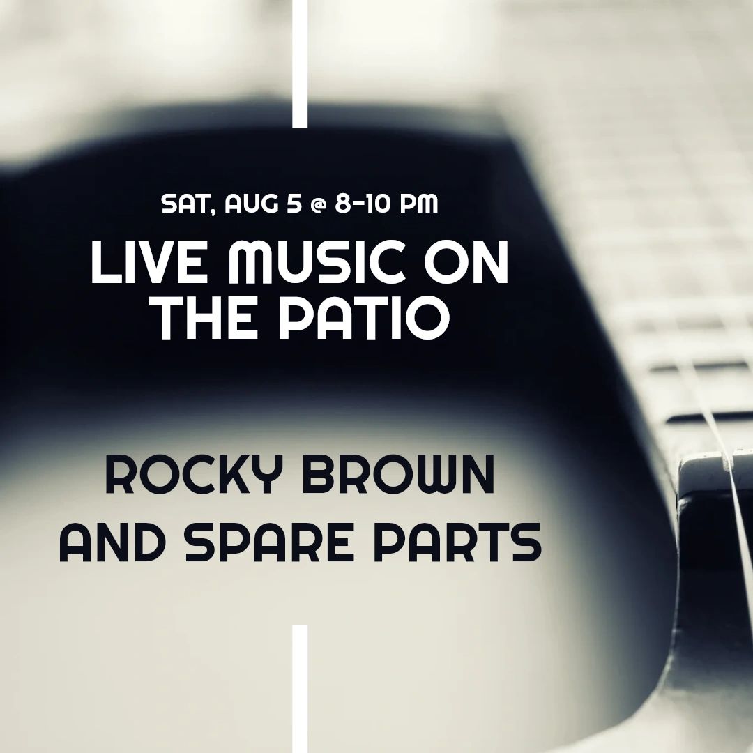 BrownJugChelsea's tweet photo. Join us this Saturday, August 5 from 8 to 10 PM for an unforgettable night of live music on the patio! 🎸 Get ready to rock out as Rocky Brown and Spare Parts make a triumphant return, playing classic rock and roll! See you soon: https://t.co/gOgrXyfjjO. https://t.co/gfZ3vrGQvY