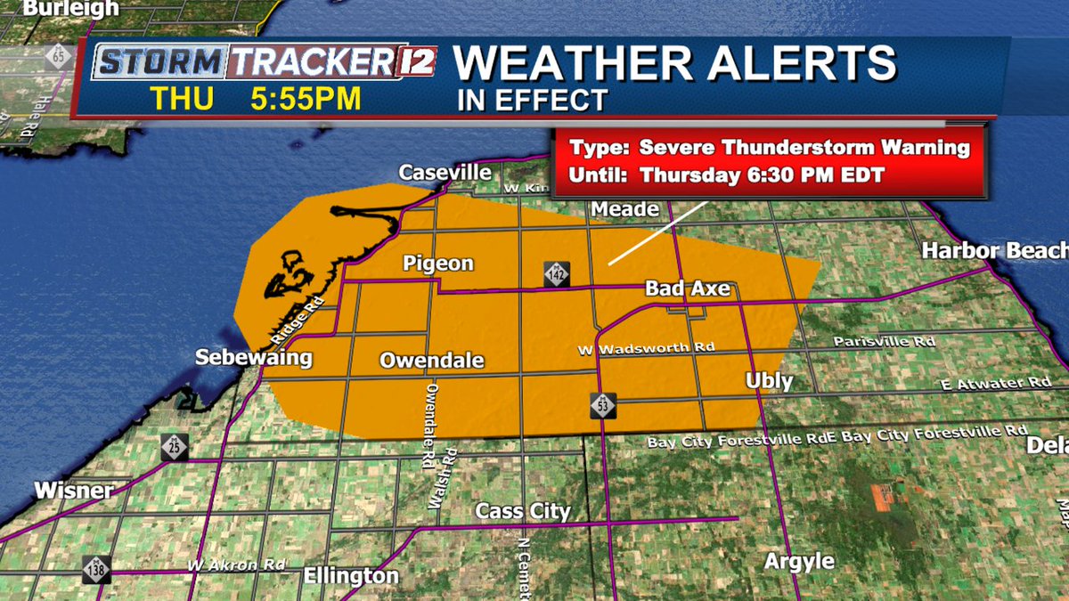 ABC12WX's tweet image. A Severe Thunderstorm Warning is in effect until Aug 03, 2023 6:30PM. Tune into ABC12 on air or download our ABC12 First Alert Weather App for more details.