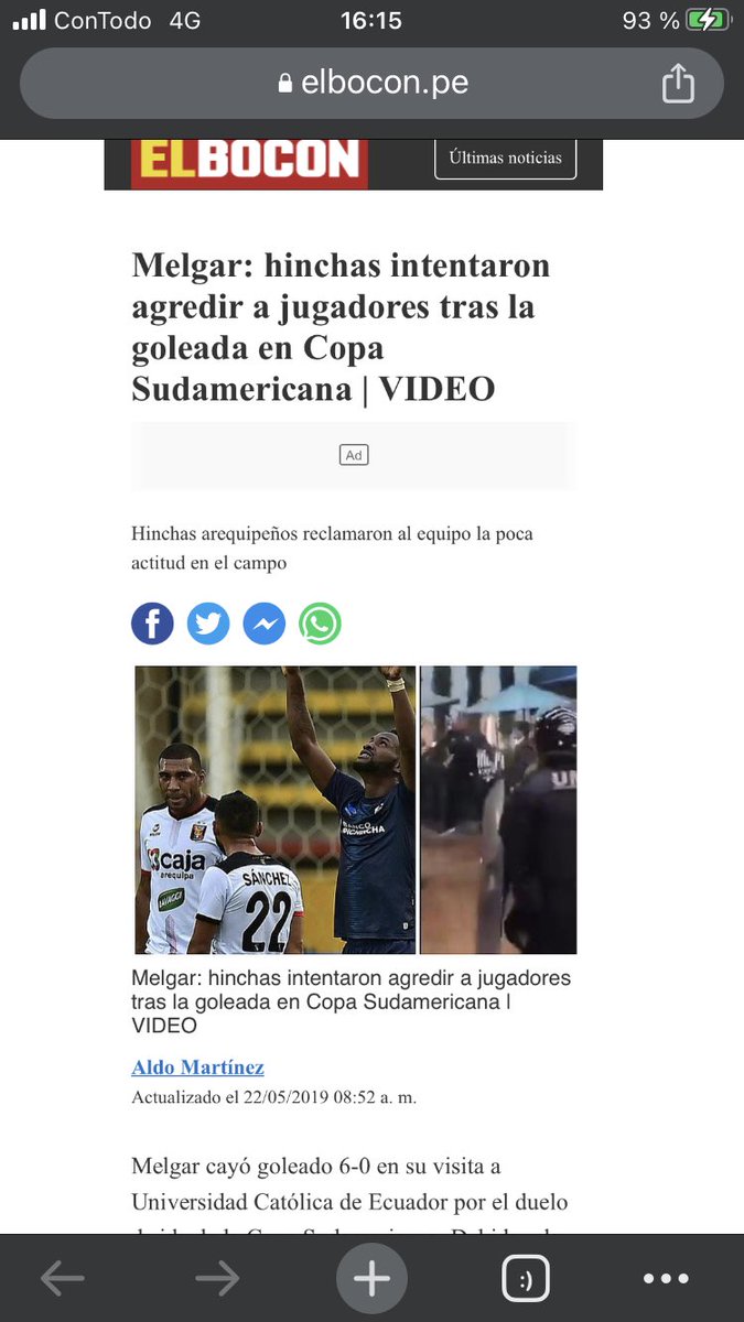 Fernand02503's tweet photo. @ChristianPV_ @MelgarOficial No dije que no existía violencia y por probabilidades en número de hinchas, habrá más casos de violencia en los de mayor hinchada. Pero también pasó con Melgar y eso no los generaliza como delincuentes. Ojalá eso pronto acabe y se disfrute más el fútbol. Que gane el mejor! https://t.co/Cw053JCZoa