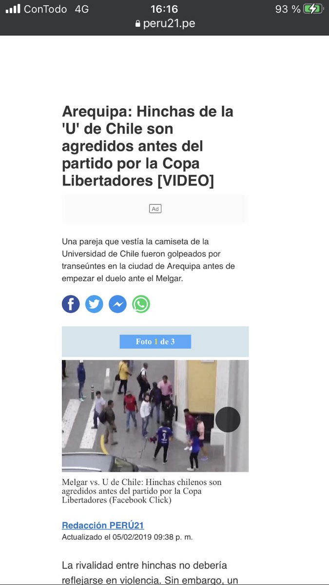Fernand02503's tweet photo. @ChristianPV_ @MelgarOficial No dije que no existía violencia y por probabilidades en número de hinchas, habrá más casos de violencia en los de mayor hinchada. Pero también pasó con Melgar y eso no los generaliza como delincuentes. Ojalá eso pronto acabe y se disfrute más el fútbol. Que gane el mejor! https://t.co/Cw053JCZoa