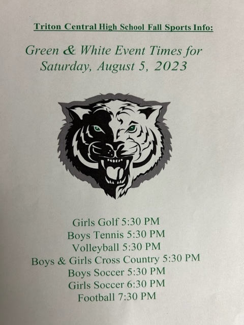 TCTIGERS's tweet photo. Green &amp; White Day is this Saturday, August 5th starting at 5:30 PM...come check out all the Fall Sports-Go Tigers!!!!!!!! https://t.co/vhWs0VocNm