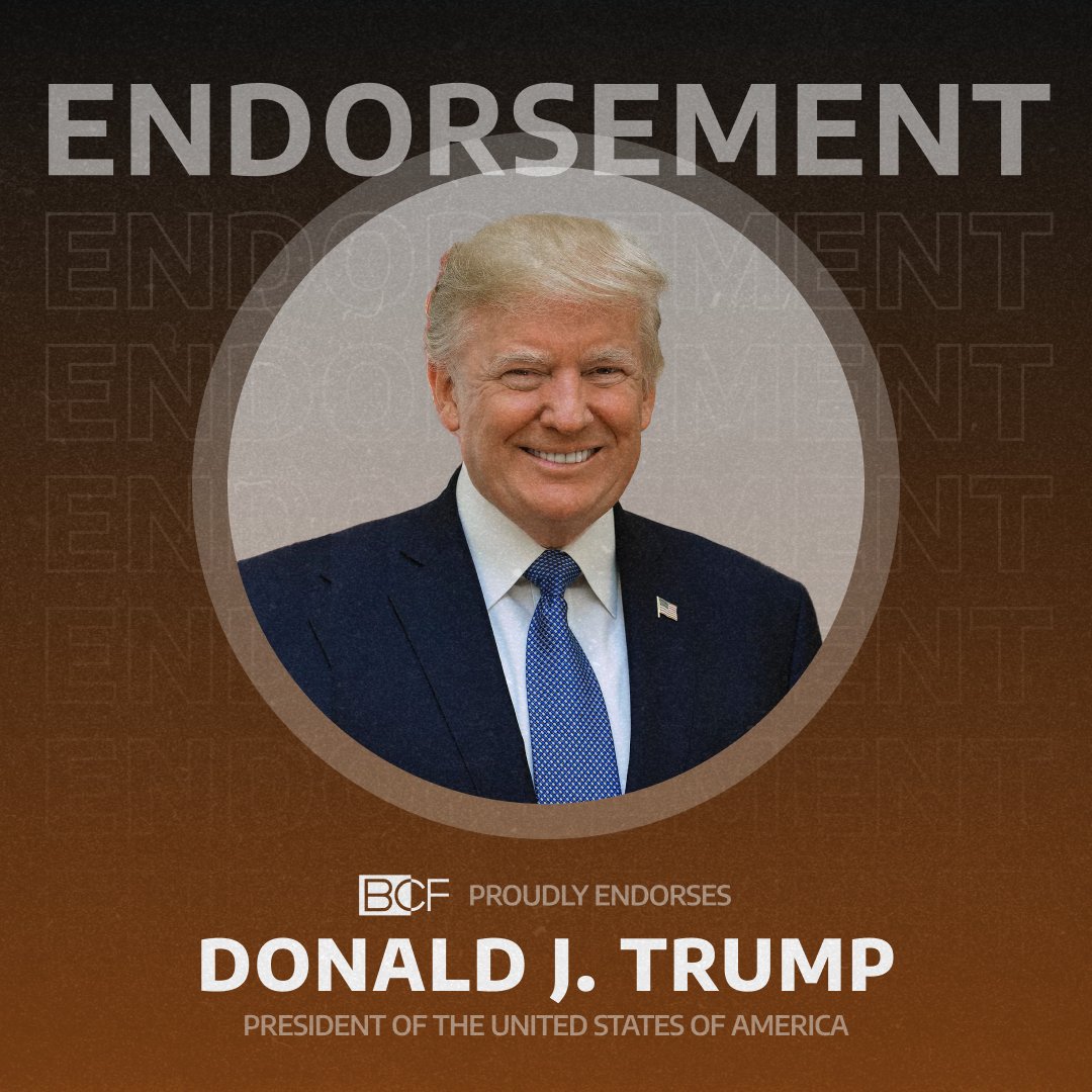 🇺🇸 The Black Conservative Federation proudly endorses Donald J. Trump for President! His strong support for Black Americans is commendable. #DonaldTrump #2024Election #BlackConservativeFederation