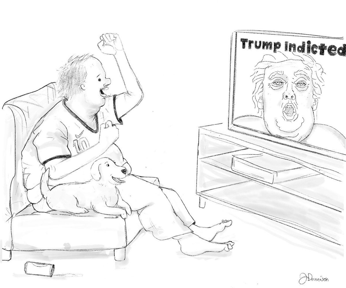 joedonnison's tweet photo. Sketch of a guy who loves when Trump gets indicted.

#illustration #illustrator #cartoon #cartoons #cartoonist #drawing #sketch #sketchbook #Trump #TrumpArraignment https://t.co/LjKDMWBbTA