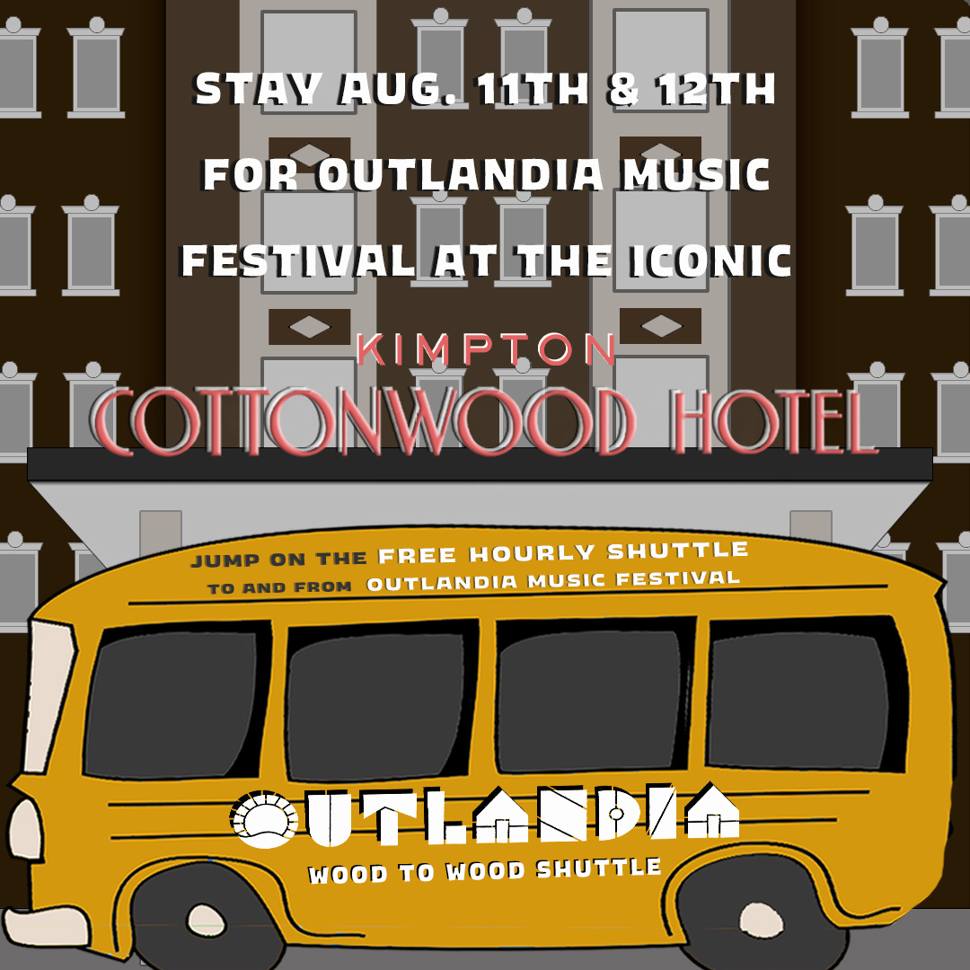 OutlandiaFest's tweet photo. 🗣️Special Offer: Aug. 11 &amp; 12, instantly upgrade your #outlandia2023 experience at @thecottonwoodhotel, a beautiful property, right in the heart of the vibrant @BlackstoneDist  The Cottonwood Hotel is now providing a FREE Shuttle to &amp; from the festival each day starting at 5p --> https://t.co/UrORkDXv03