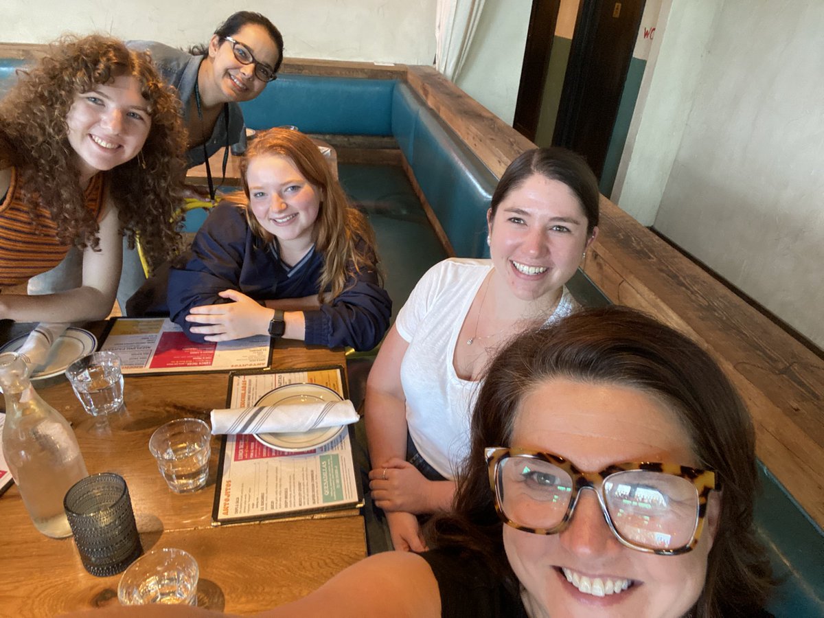 Celebrating a successful dissertation defense by, now former, grad student Brenna Appleton, PhD (in white). Congrats and well deserved!!