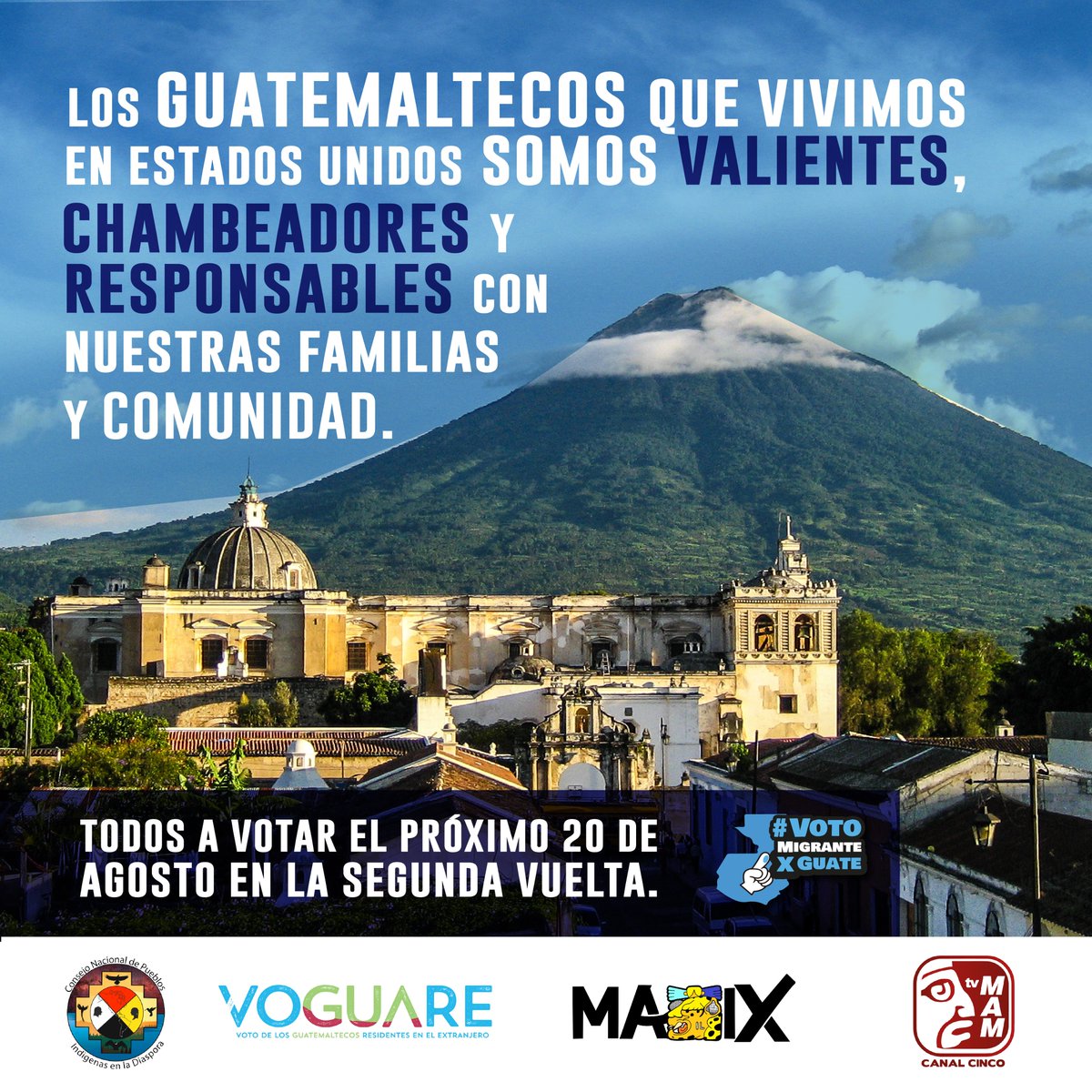 Nuestro compromiso y nuestra responsabilidad como ciudadanos no se detienen en la distancia. Recuerda que cada voto cuenta, ¡y el tuyo podría ser el decisivo! 🇺🇸❤️🇬🇹

Hazte escuchar, haz que tu #VotoMigrante cuente. Votemos juntos por la #Guatemala que soñamos y merecemos 🇬🇹🌎💙