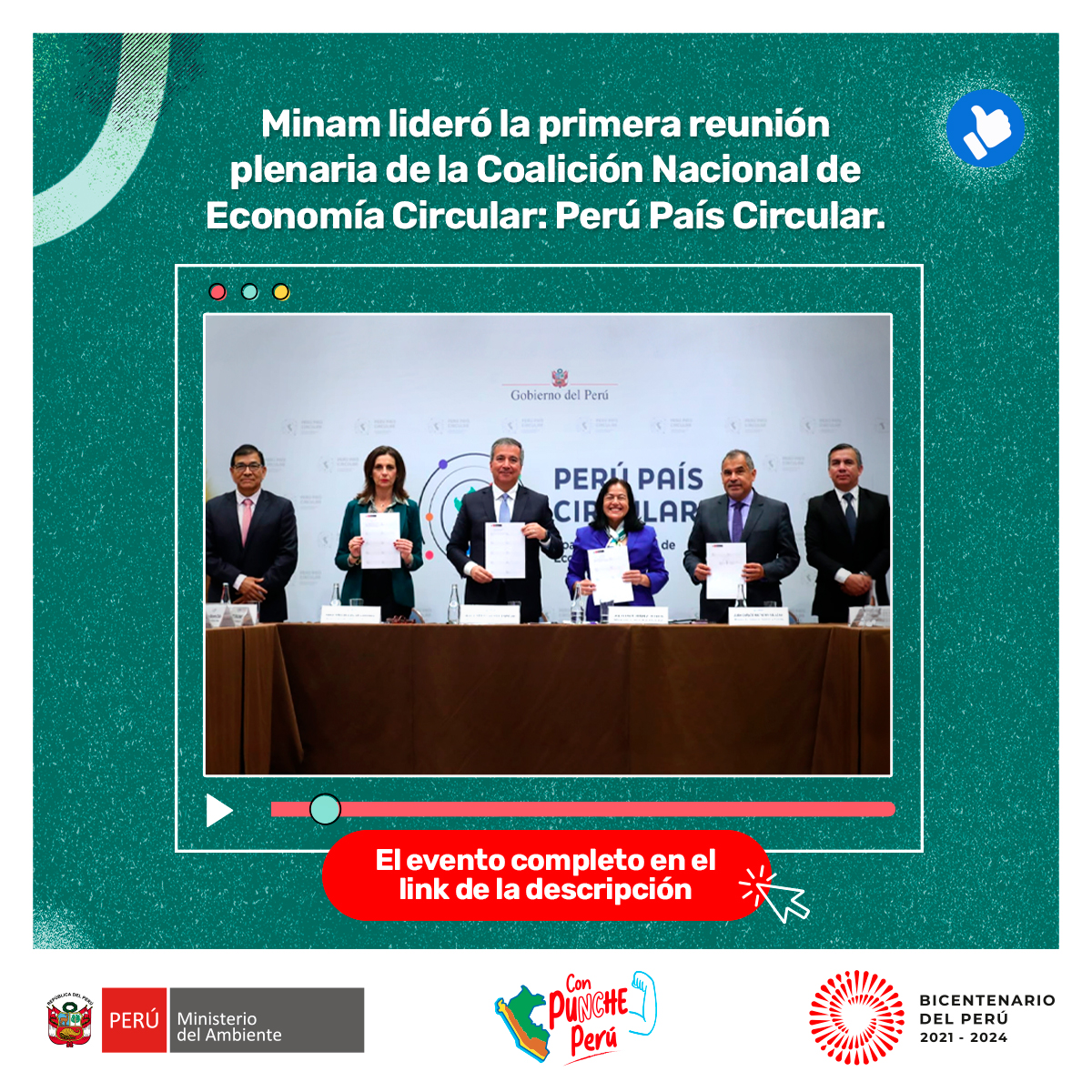 MinamPeru's tweet photo. 📱#MinamInforma | La finalidad de esta reunión es enrumbar al país hacia una Economía Circular, donde el modelo de producción y consumo garantice un crecimiento sostenible en el tiempo y en equilibrio con el ambiente.
Link de la grabación ▶️ https://t.co/5X91KzxHkm https://t.co/P07ScQRMGF