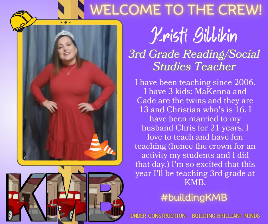 KMBElementary's tweet photo. Welcome, Ms. Gillikin! #buildingkmb https://t.co/xMwWL8TfTg