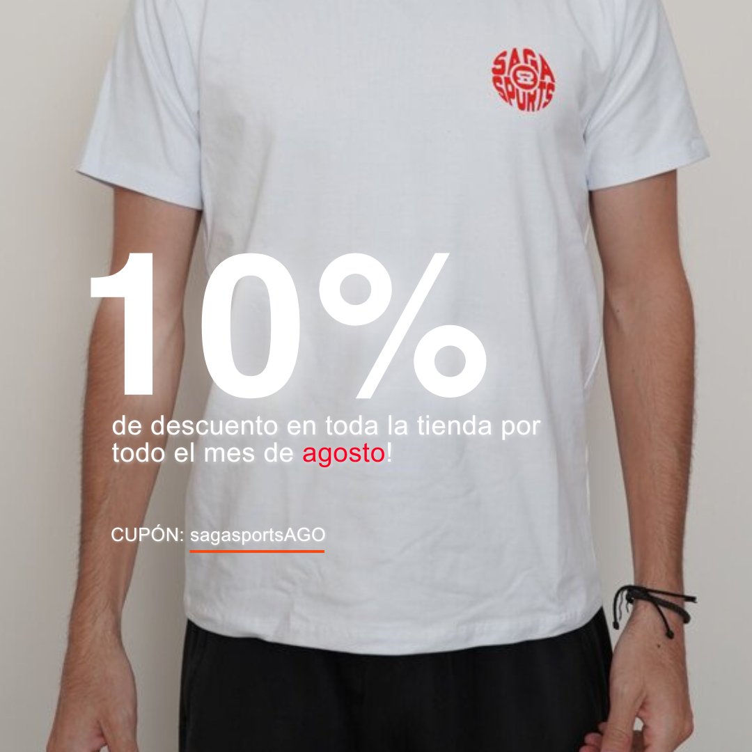 SagaSportsEc's tweet photo. Estamos regalones en La Merca! Este mes de agosto todo con un 10% de descuento usando el cupón sagasportsAGO.

Tiendita https://t.co/LmWScveLI1

La Merca es la tiendita de nuestro grupo @SagaCreativa  Chequeen! https://t.co/ba4r6CZ1mU