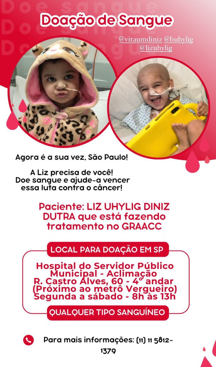 febiazin's tweet photo. 🩸DOAÇÃO DE SANGUE 🩸 

a Liz fez transplante de medula e usou muito sangue do hospital

para o hospital não ficar faltando sangue estão aceitando doação de TODOS os tipos ❤️

se não puder doar, você pode dar rt pra ajudar, a Liz ficará muito feliz https://t.co/ElZGT9eVwn