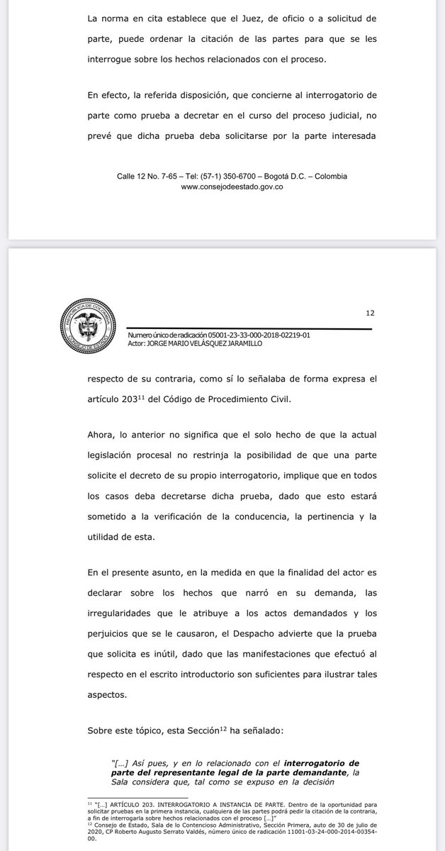 jairoparrac's tweet image. INTERROGATORIO DE LA PROPIA PARTE. C.E —⬇️⬇️—