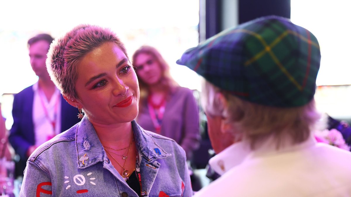 Florence Pugh
Attends the #F1 #BritishGrandPrix 
@SilverstoneUK in #Northamptonshire 
9th July 2023
Meating Sir Jackie Stewart OBE
#FlorencePugh @Florence_Pugh #JackieStewart