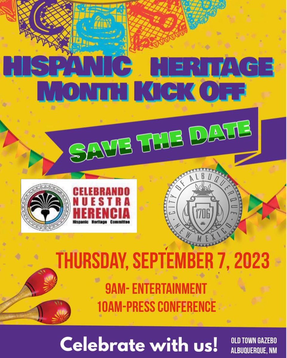 NMHHC1's tweet photo. Join the NMHHC as we kick off #HispanicHeritageMonth in New Mexico in historic Old Town in Albuquerque! 
#CelebrandoNuestraHerencia https://t.co/jpGLqbfpFl