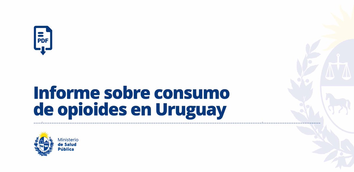 Informe sobre consumo reportado para uso médico de los siguientes opiodes: codeína, fentanilo, meperidina, metadona, morfina y remifentanilo para el año 2022 en nuestro país.

➡️ gub.uy/ministerio-sal…