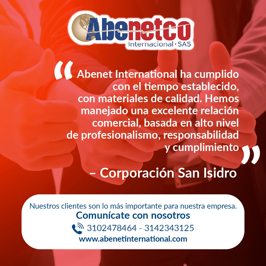 Esto es lo que nuestros clientes dicen sobre nosotros. Nuestros clientes son lo más importante para nuestra empresa. Llámanos

#Abenet #AbenetInternational #Reviews #Clientes #CalidadDeServicio #MaterialesDeCalidad