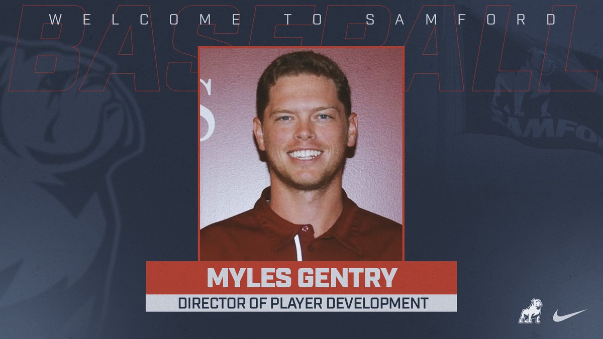 Samford Baseball (@samfordbaseball) on Twitter photo Join us in welcoming <a href="/MylesGentry/">Myles Gentry</a> as our new Director of Player Development 🤝
📰 bit.ly/3Ykg6Y7
#SetTheStandard
#AllForSAMford Join us in welcoming <a href="/MylesGentry/">Myles Gentry</a> as our new Director of Player Development 🤝
📰 bit.ly/3Ykg6Y7
#SetTheStandard
#AllForSAMford