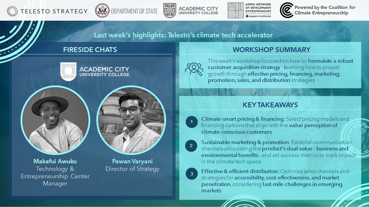 For climate tech to scale, companies identify and mitigate the potential in the commercial value chain nationally, regionally and globally. How to find customers in new markets? How do you articulate the environmental, social and business impacts effectively?