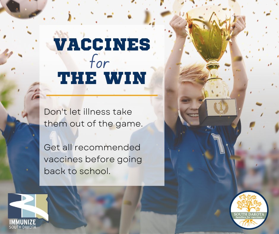 ImmunizeSD's tweet image. As the new school year approaches, talk to your health care provider to make sure your children are up to date on their vaccines. Visit our website to learn more.
immunizesd.org/parents-and-fa…

#ImmunityCommuity #NIAM23 #VaxYourFam #Vaccines #WhyIVax