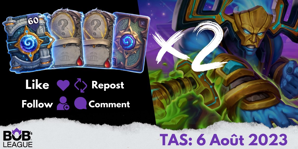 Bobs_League's tweet photo. MERCI @playhearthstone qui fait gagner à 2 personnes un TITANS Standard Pre-Purchase Bundle

Pour participer
 - Follow @Bobs_League
 - Follow https://t.co/ODqsJi6HLN
 - Retweet + Like
 - Comment ton username Twitch + ton hero favori

CGU: https://t.co/yGgWw7IQTy

#hearthstone #ad https://t.co/hM5SnOASLN