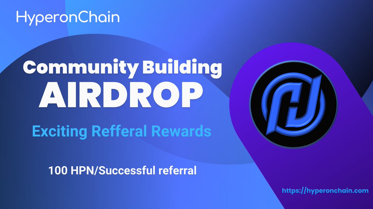 🪂 HyperonChain AIRDROP🪂 We are glad to announce, New Community building #airdrop with exciting referral #bonus of 100 HPN/Successful referral. Airdrop Form: docs.google.com/forms/d/e/1FAI… For more information TG: t.me/HyperonChain #rewards #bounty #shilling #airdrops #crypto…