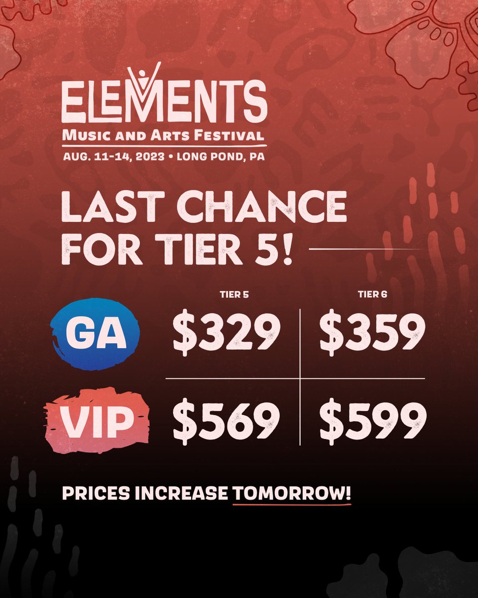 elementsfest_'s tweet photo. #EMF23 is only 8 days away and the anticipation is REAL! ๐ฅน If you haven't grabbed your passes yet, we're getting down to the last remaining passes as prices increase TOMORROW! ๐จ Don't miss your chance to lock in your spot ๐
๐ https://t.co/SWyUng1H3p https://t.co/BNtS7lGDQ8