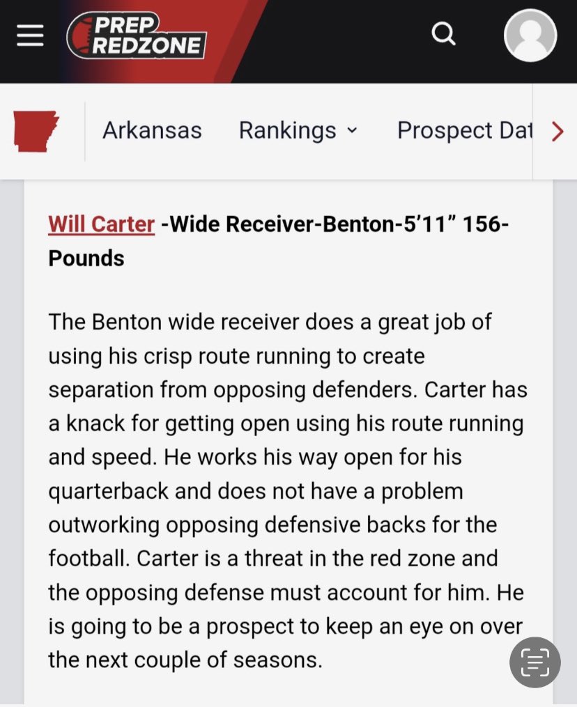 WillCarter2026's tweet photo. Thank you @PrepRedzoneNext for the write up, much appreciated! @EarlGill10 @coachofpdc @Chedda_Mac @PrepRedzoneAR https://t.co/K9HZzf4t0a