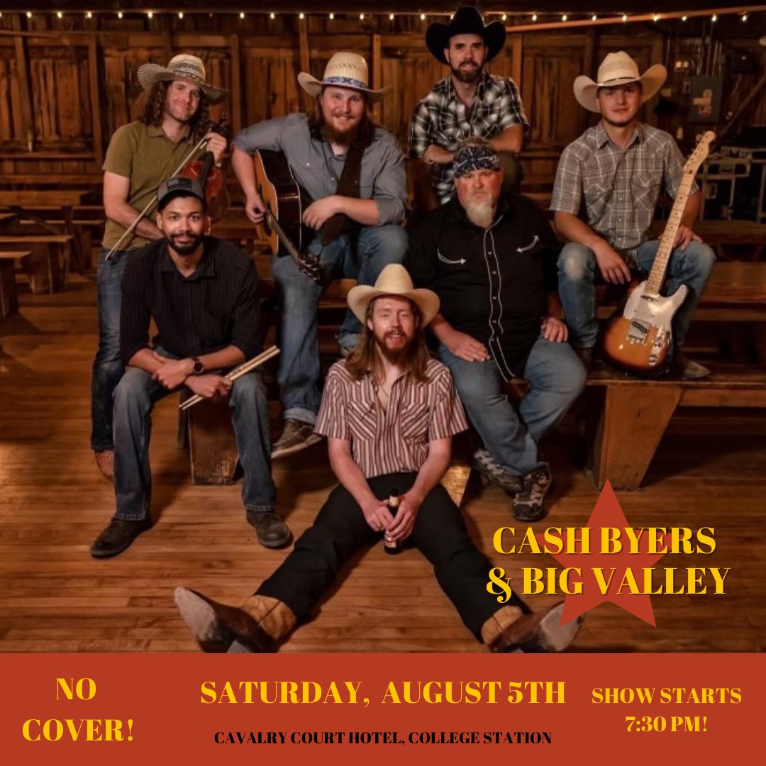 It's almost the weekend! What better way to spend your Saturday than at Cavalry Court &amp; The Canteen enjoying tunes by Cash Byers &amp; Big Valley for the Summer Live Music Series! NO COVER, ALL AGES SHOW.
Book Staycation: bit.ly/3hYkG8i
Learn More: fb.me/e/3DOOXPN8P