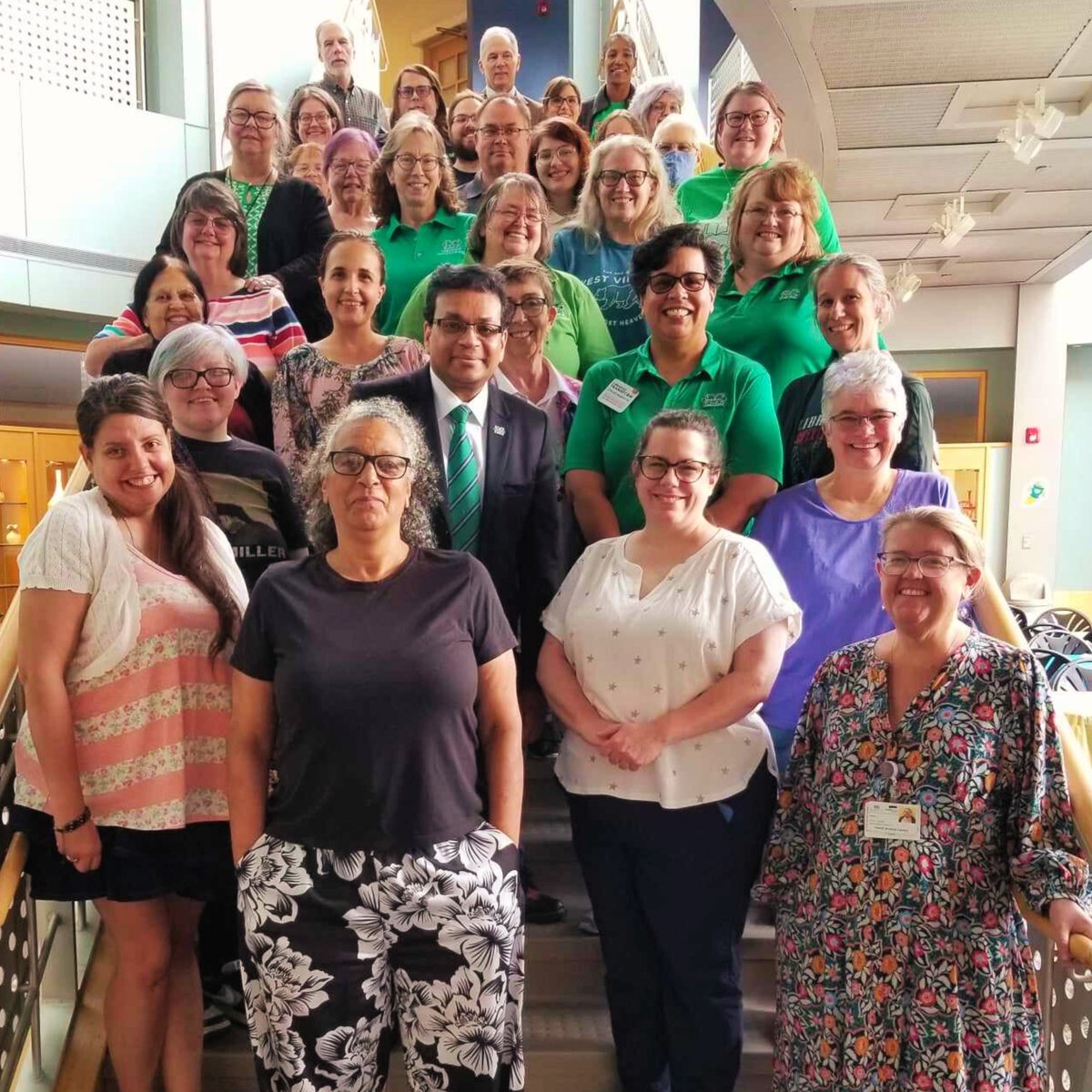 HerdAcademics's tweet photo. Exciting moment at #ULIB2023 In-Service & Luncheon in Drinko Library! @marshallu Provost Avi's @dravimukherjee inspiring talk emphasized the crucial role of University Libraries📚 in shaping our future. Kudos to the dedicated staff & faculty! #LibraryMatters #LeadershipMatters https://t.co/P6sUrhRWmb