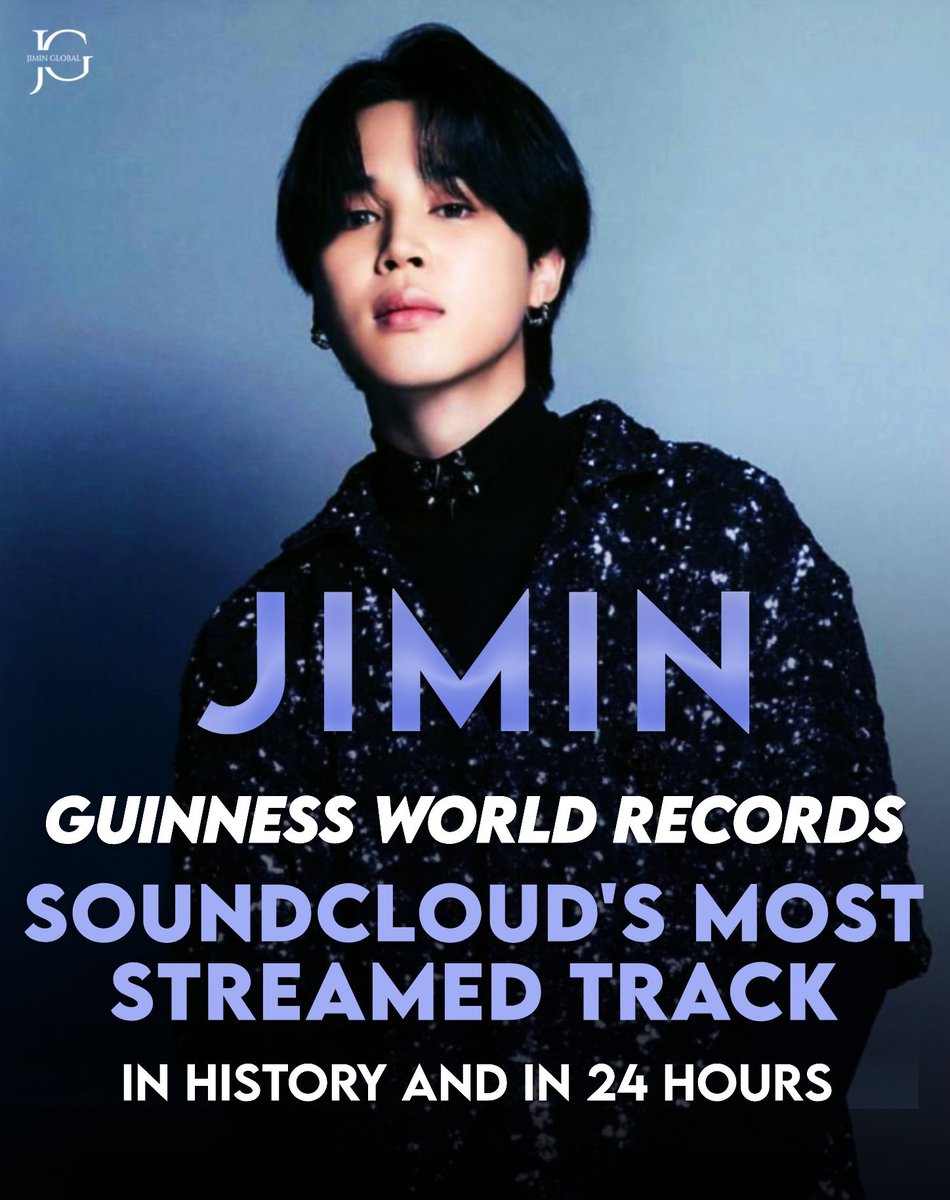 Park Jimin establece nuevos récords mundiales Guinness con su canción 'Promise'

🧡Pista más reproducida en SoundCloud 
🧡Pista más reproducida en 24 horas

#PromiseByJiminGWR
HISTORY MAKER PARK JIMIN 
PROMISE MOST STREAMED TRACK