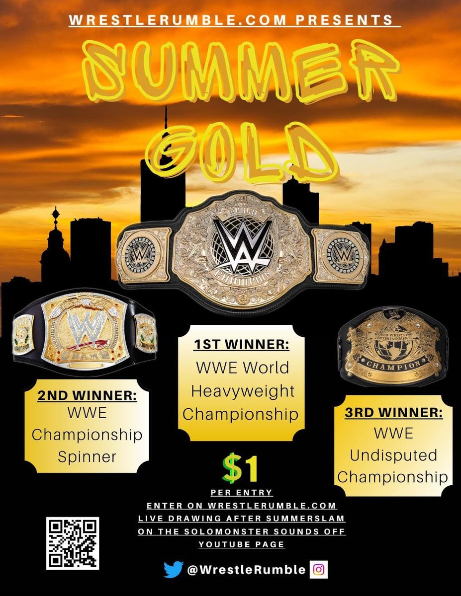 💥SUMMERSLAM PICK'EM FREE ENTRIES TIME! 💥

The cool peeps over at <a href="/WrestleRumble/">Wrestle Rumble</a> have given me 5 FREE ENTRIES to GIVEAWAY! The Free Entries get you into both Giveaways. 

TO ENTER: 
🌞 RETWEET 
🌞 FOLLOW ME 
🌞 COMMENT which Summerslam match you're most excited for with the