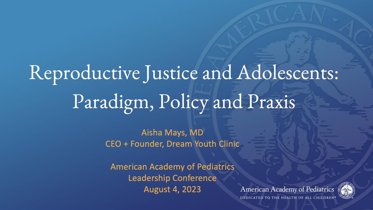 TOMORROW!! Can’t wait to speak at  <a href="/AmerAcadPeds/">American Academy of Pediatrics</a> Leadership Conference on one of my favorite topics! If we support #reproductivehealth for youth,then we must first center #reproductivejustice for #youth!Excited to share the amazing #youthled #RJ work of <a href="/DreamYouthh/">Dream Youth Clinic</a>! @YouthRepro