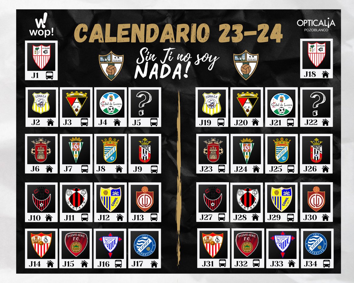 𝐂𝐀𝐋𝐄𝐍𝐃𝐀𝐑𝐈𝐎 𝟐𝟑/𝟐𝟒

¿Qué te parece el calendario que tenemos? 😁

¿Qué partidos tienes más ganas de ver? 🤍🖤

#SinTiNoSoyNada