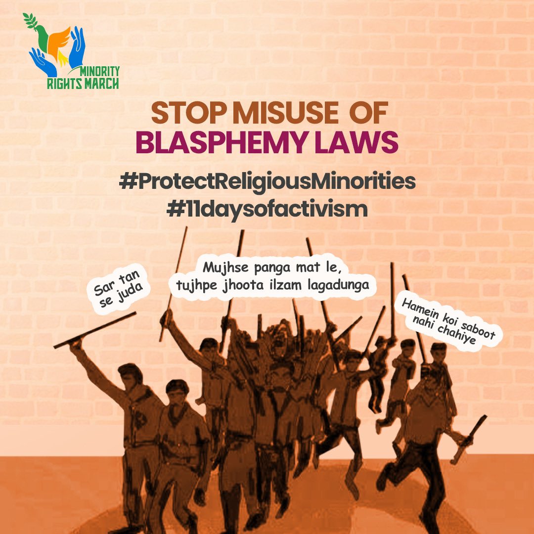 aqliyatihuqooq's tweet image. A Blasphemy Accusation?

Just the utterance of this term can cause terror, mayhem and murder at the hands of extremist mobs. We talk about this dreaded law today because for minority communities and dissenters, this word is terrorizing. 🧵