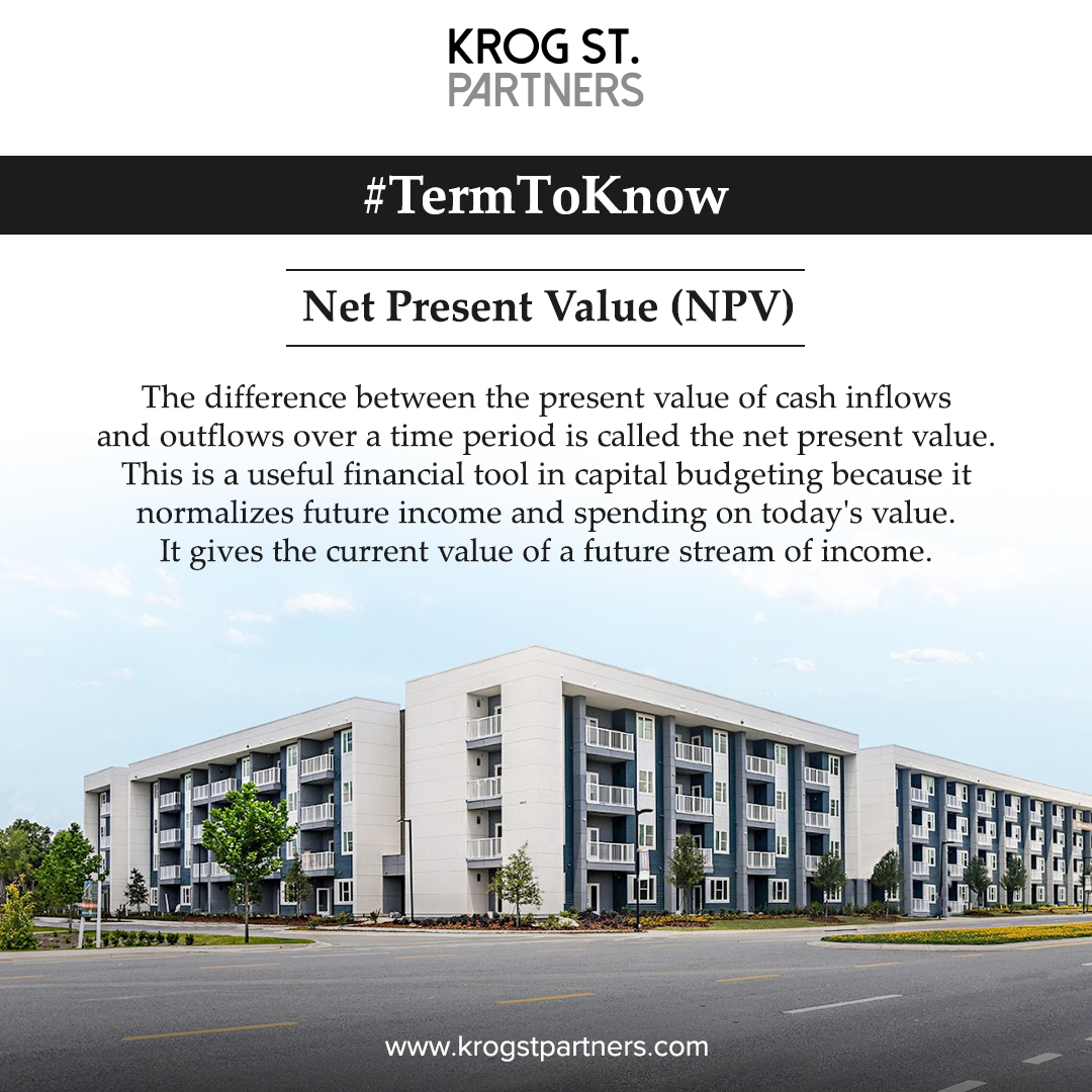 krogstpartners's tweet photo. #TermToKnow
Net Present Value
The difference between the present value of cash inflows and outflows over a time period is called the net present value. This tool normalizes future income and spending on today's value. It gives the current value of a future stream of income. https://t.co/8aGOOO53Sp