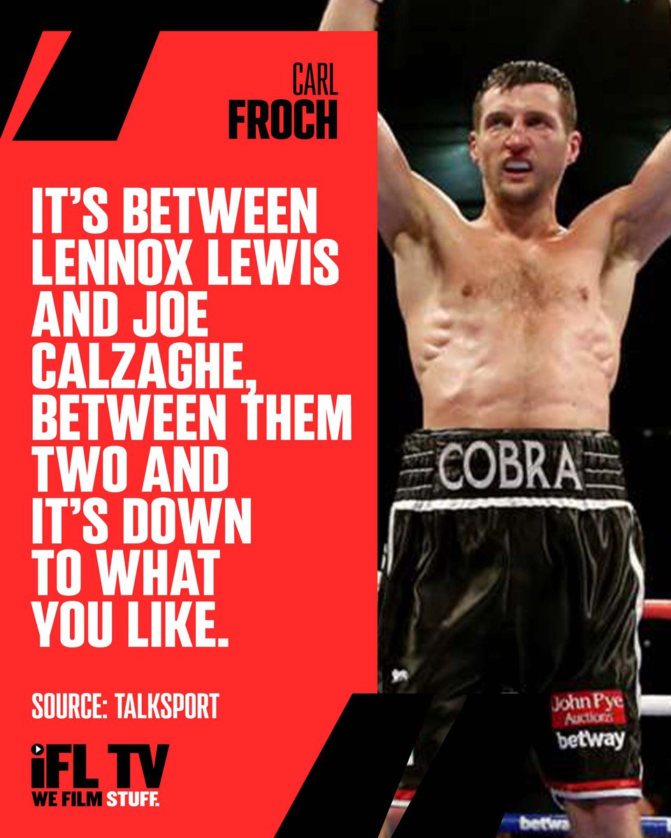 IFLTV's tweet photo. Carl Froch on the best British boxer of all time 🗣

Who do you believe is the best of all time? 🤔

#BoxingFans | #BritishBoxing https://t.co/7BSfGfjYRt