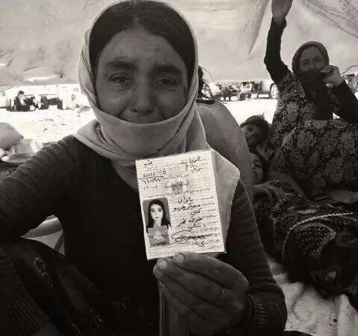 1902HalaMadrid_'s tweet photo. Yezidi survivor:when my 10 yrs sister was mass raped by Muslim Sunnis from #Telafer & #Mosul.
#RescueYazidisKidnapped
#انقذوا_الايزيديات_المختطفات
#YazidiGenocide https://t.co/41Ghec9mM4