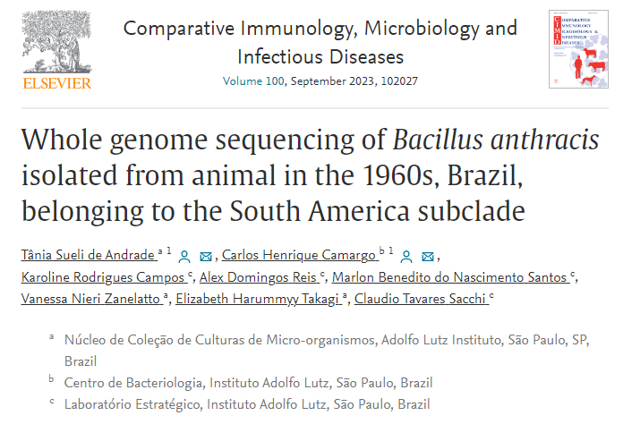 IALutz's tweet photo. Veja o artigo sobre o sequenciamento do genoma completo do B. anthracis, bactéria de importância pelo seu possível uso dual, recém publicado pela equipe do #IAL
https://t.co/UfGa3RMtZG
#sequenciamento #vigilância #epidemiologia #LACEN #bioterrorismo https://t.co/wju9CY6G0P
