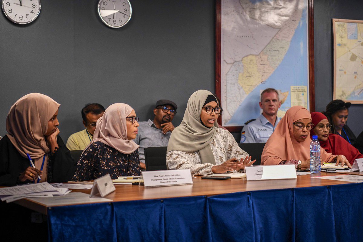 UNSomalia's tweet photo. In #Mogadishu today, at the 3rd Somali Women MPs and UN Leadership Forum, participants endorsed nationally-led capacity development initiatives and support for drafting legislation that enhances #women’s political participation and empowerment - the gathering is part of @UN's support for #WomenLeaders in #Somalia.