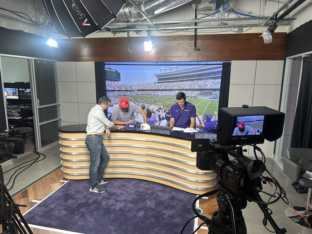 Great having <a href="/Zach_Cawyer24/">Zach Cawyer</a> <a href="/RolleTolle49/">Payton Tolle</a> <a href="/TCU_Baseball/">TCU Baseball</a> in studio today to host this weeks edition of Frogs Today dropping tomorrow morning including <a href="/TCUFootball/">TCU Football</a> <a href="/TCUBasketball/">TCU Men's Basketball</a> <a href="/tcuwbb/">TCU Women’s Basketball</a> <a href="/FlyingTClub/">Flying T Club</a>