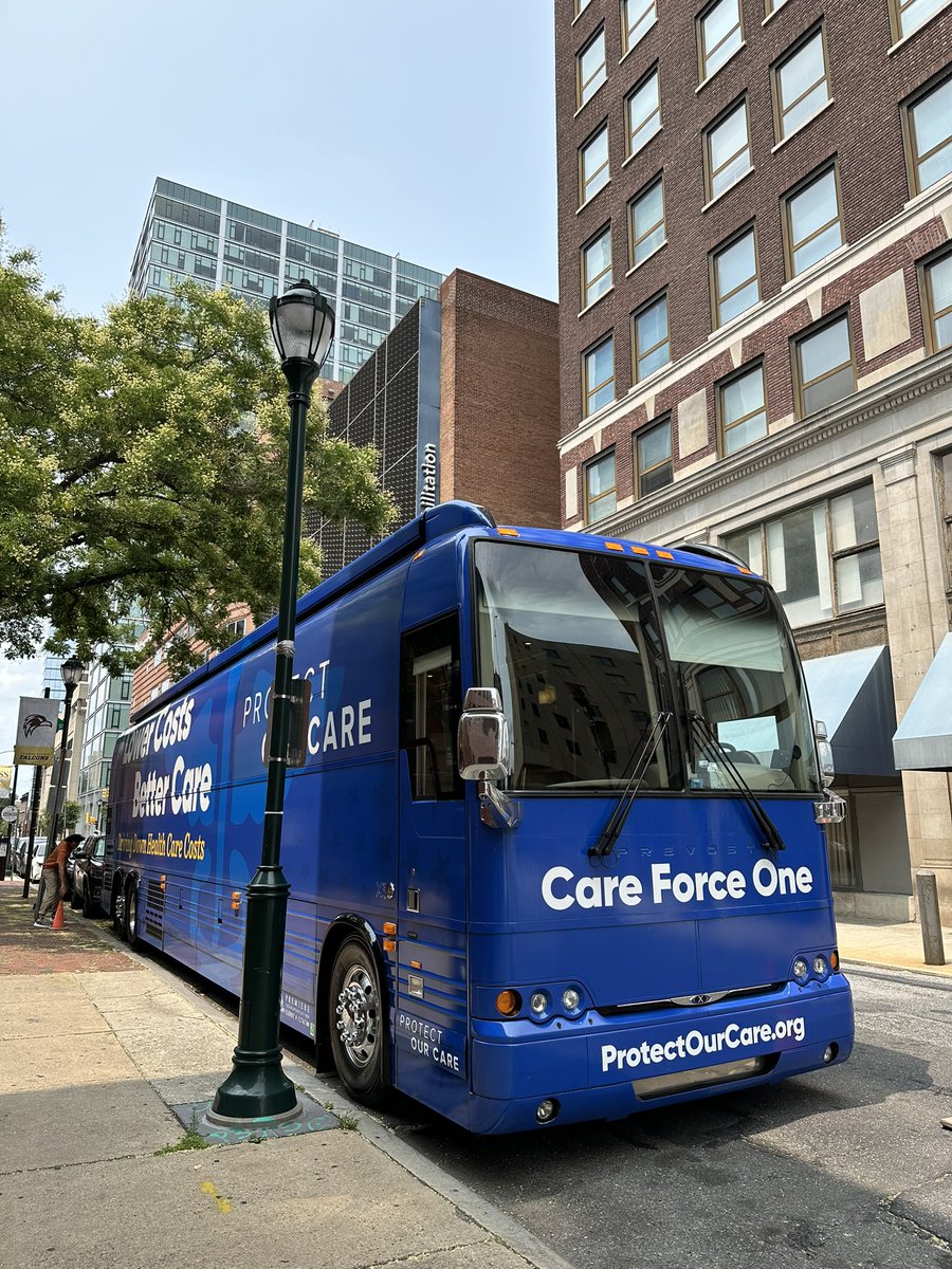 lpackard's tweet photo. The @ProtectOurCare health care bus arrives in Philly! Join us live online or in person at 3pm ET: https://t.co/ho1xxQ7ZhN #LowerCostsBetterCare https://t.co/gy4NlTnDy8