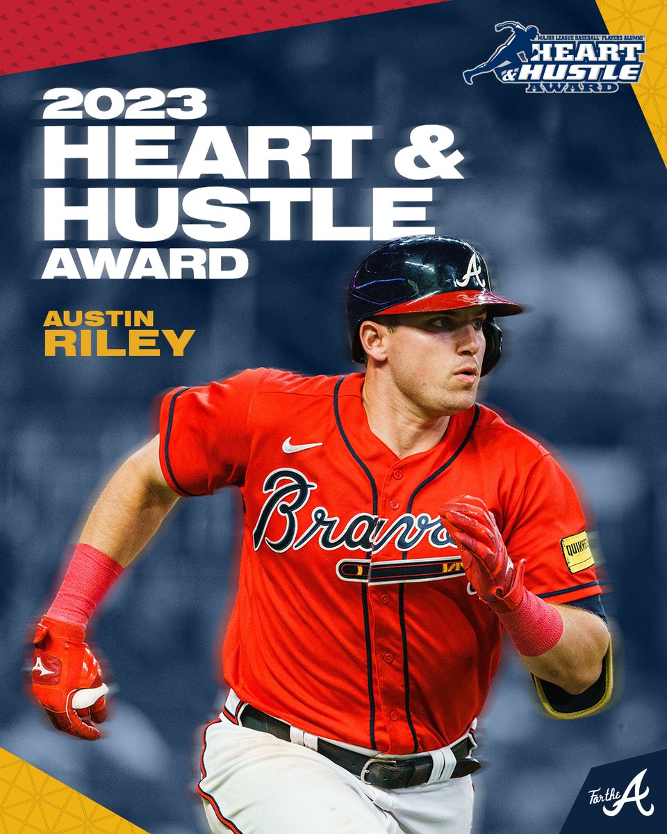 Braves's tweet photo. Congratulations to our 2023 #HeartandHustle award winner, @austinriley1308! https://t.co/GXxufK0Op9