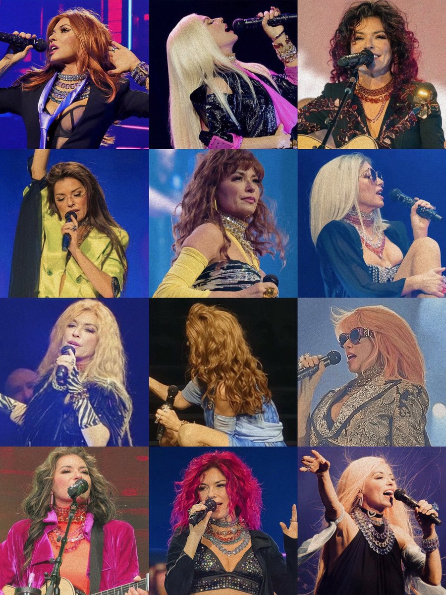 12 different wigs and outfits for the #QueenofMeTour2023 #Qomtour @ShaniaTwain