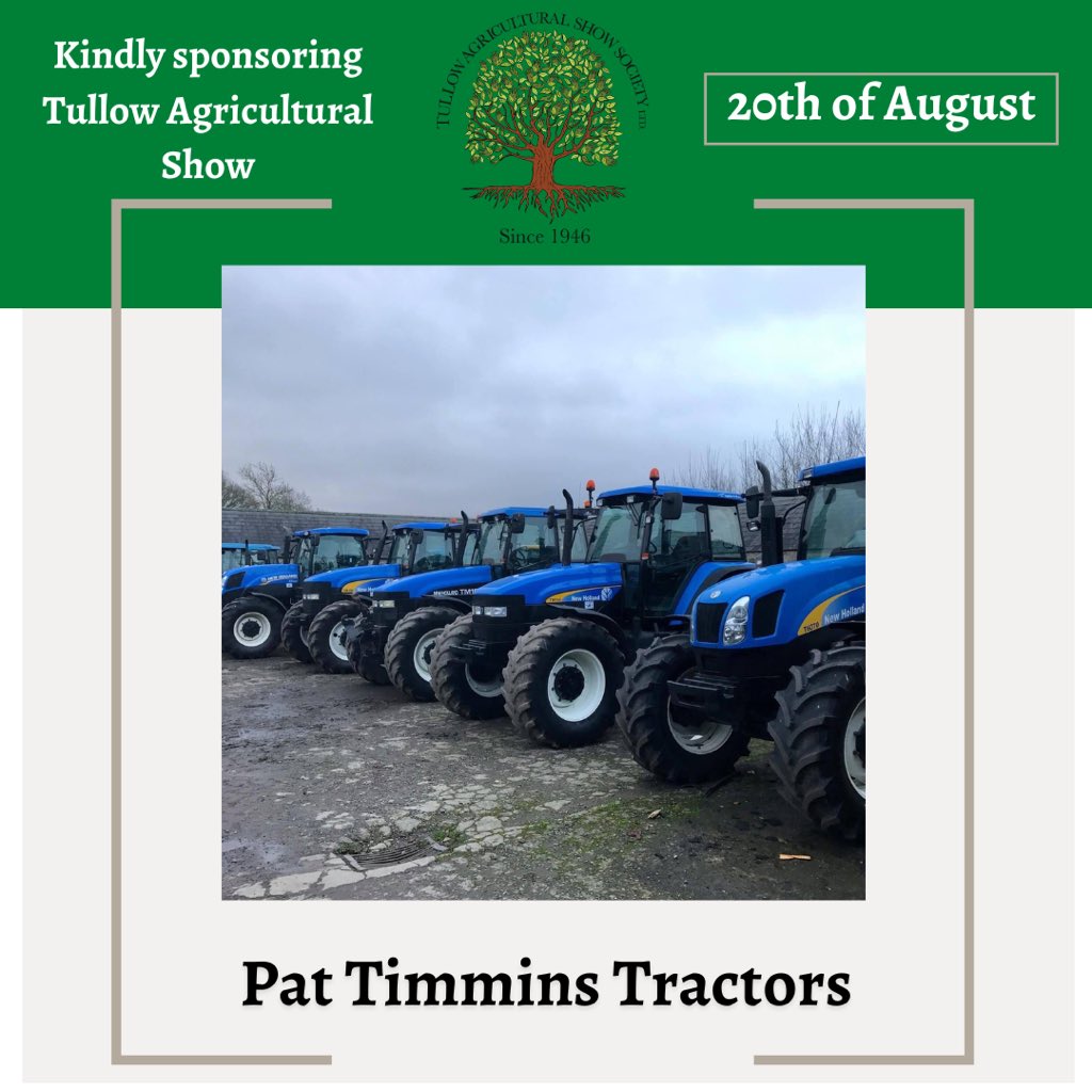 Tullowagrishow's tweet photo. Delighted to be sharing more of our wonderful sponsors!🥳 We thank them for their generosity and continued support of Tullow Agricultural Show ⭐️

The Show would not be where it is today without their incredible support!

#supportoursponsors https://t.co/eTdMBcNZ3W
