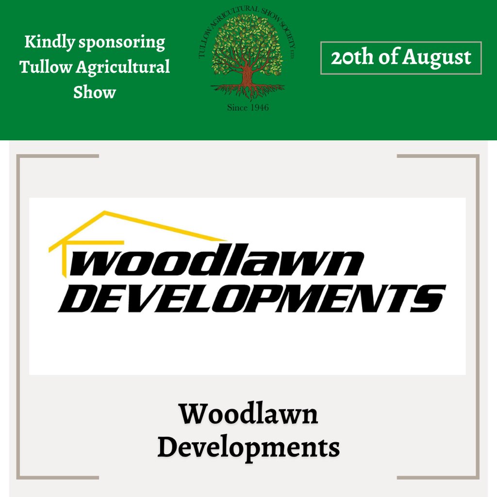 Tullowagrishow's tweet photo. Delighted to be sharing more of our wonderful sponsors!🥳 We thank them for their generosity and continued support of Tullow Agricultural Show ⭐️

The Show would not be where it is today without their incredible support!

#supportoursponsors https://t.co/eTdMBcNZ3W