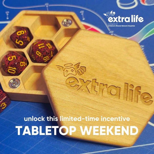 Mad_Dawg_Mike's tweet photo. Well folks I need help again! I’m trying to get this awesome case from @ExtraLife4Kids for my dice.

I just need to raise $90 in the next few weeks! Hit the link below and help some amazing kids out! 

I think @MistyMtnGaming dice would look sick in it

https://t.co/4Mx5dZ9Fhk https://t.co/lSzkZONDaj