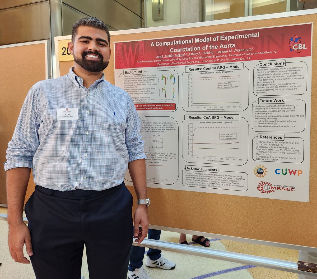 Congratulations to REU student Luis A. Mañán Mejías on his presentation yesterday at NSF's Materials Research Science and Engineering Center, and the 3M Foundation's summer research experience for undergraduate students poster fair! Looking forward to working with him further.