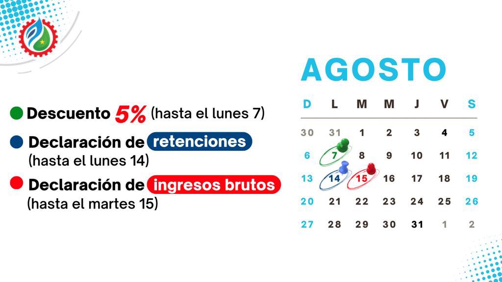 #3Ago Comerciante Caroní, aprovecha el 5️⃣% de descuento en tu declaración y pago de Actividades Económicas, si lo realizas antes del lunes 7. Mantente al día con tu comunidad. #Caroni #Stributos